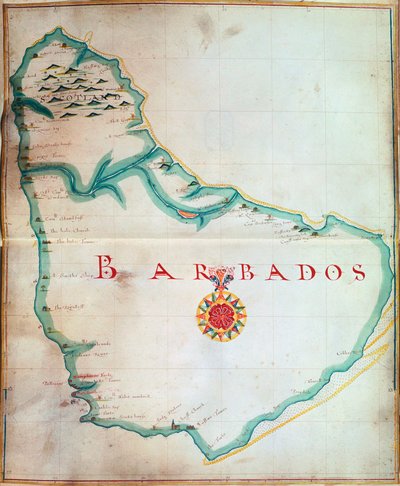 Mappa di Barbados, 1683 da Unbekannt