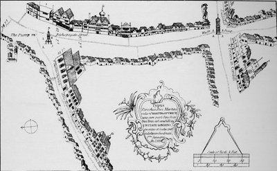Mappa di Bishopsgate, Città di Londra, c1599 da Unbekannt