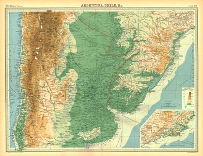 Mappa del Cile, Argentina ecc. da Unbekannt
