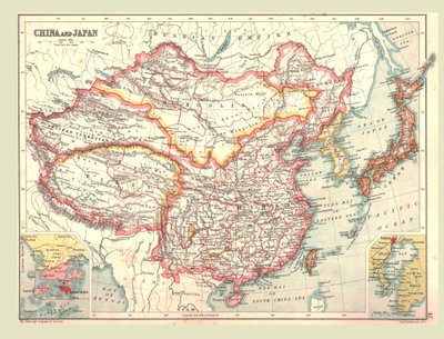 Mappa della Cina e del Giappone, 1902 da Unbekannt