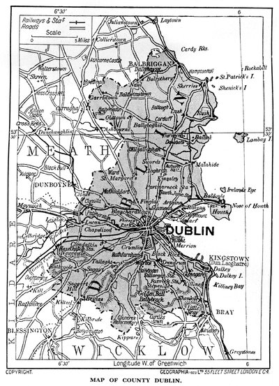 Mappa della contea di Dublino, Irlanda, 1924-1926 da Unbekannt