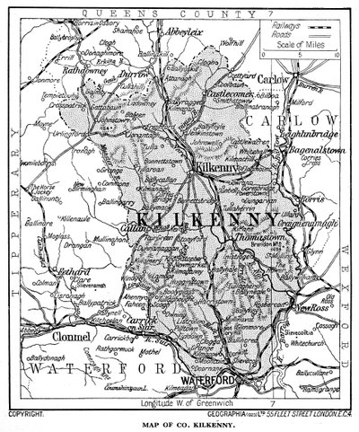 Mappa della Contea di Kilkenny, Irlanda, 1924-1926 da Unbekannt