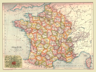 Mappa della Francia, 1902 da Unbekannt