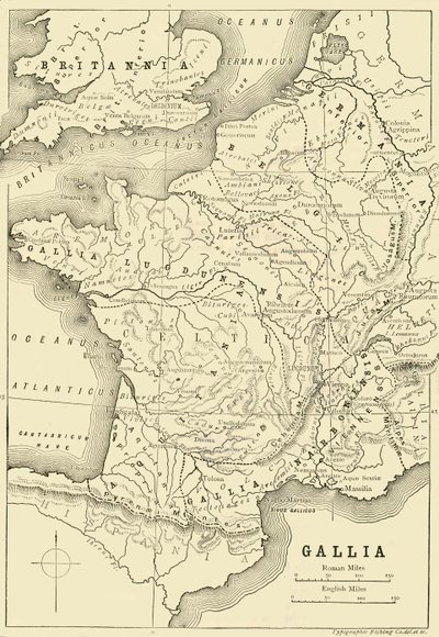 Mappa della Gallia e parte della Britannia da Unbekannt