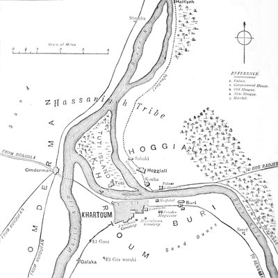 Mappa di Khartoum e dintorni da Unbekannt