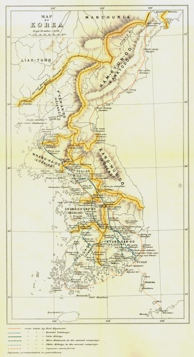 Mappa della Corea, 1903 da Unbekannt