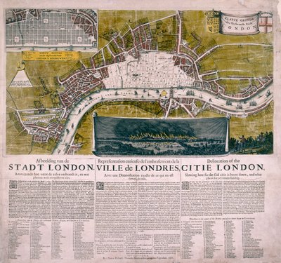 Mappa di Londra, 1666 da Unbekannt