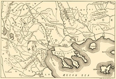 Mappa della Macedonia e dei distretti adiacenti, 1890 da Unbekannt