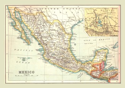 Mappa del Messico, 1902 da Unbekannt