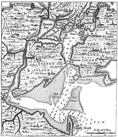 Mappa di New York a metà del XVIII secolo da Unbekannt