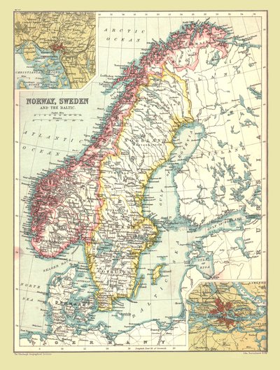 Mappa di Norvegia e Svezia da Unbekannt