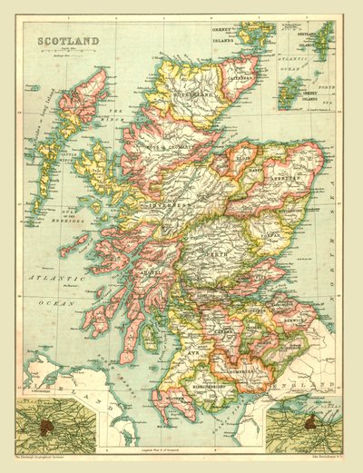 Mappa della Scozia, 1902 da Unbekannt