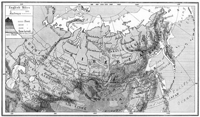 Mappa della Siberia, c1923 da Unbekannt