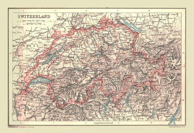 Mappa della Svizzera, 1902 da Unbekannt