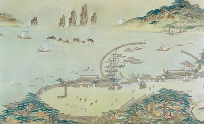 Mappa del Choryang Waegwan e della sua area circostante a Busan durante il Joseon da Unbekannt