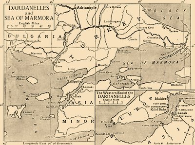 Mappa dei Dardanelli e del Mar di Marmara, c1914, 1920 da Unbekannt
