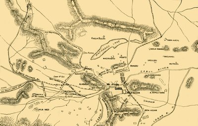 Mappa dei combattimenti nella valle di Chardeh, 1901 da Unbekannt
