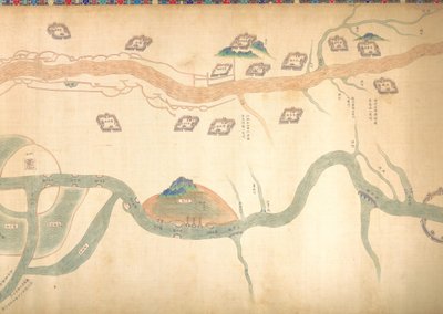 Mappa del Gran Canale da Pechino al fiume Yangzi da Unbekannt