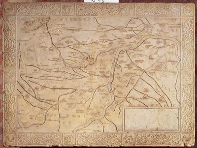 Mappa del territorio mantovano, scolpita a bassorilievo (marmo) da Unbekannt