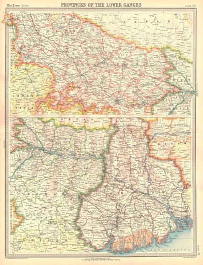 Mappa delle province del Basso Gange da Unbekannt