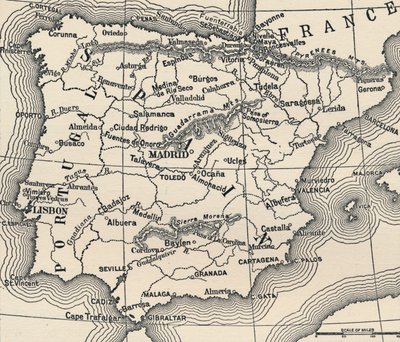 Mappa della campagna spagnola, c1807-1814, 1896 da Unbekannt
