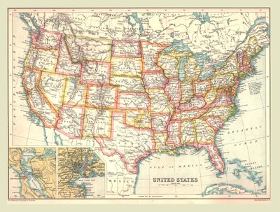 Mappa degli Stati Uniti, 1902 da Unbekannt
