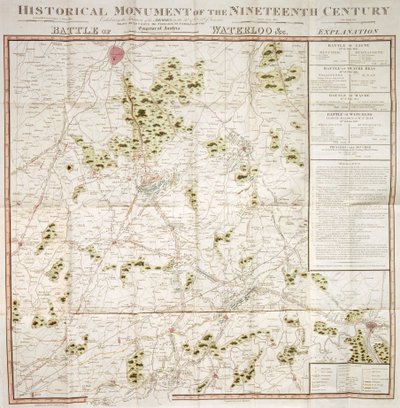 Mappa della campagna di Waterloo, 1815, Castello di Walmer, Kent da Unbekannt