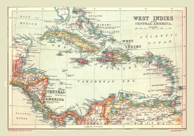 Mappa delle Indie Occidentali e dell