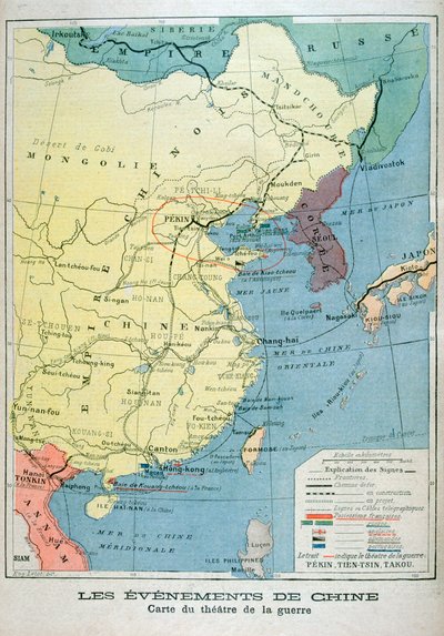 Mappa del teatro della guerra in Cina, 1900 da Unbekannt