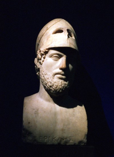 Busto ritratto in marmo di Pericle, statista ateniese c490-429 a.C., Romano, II secolo a.C. da Unbekannt