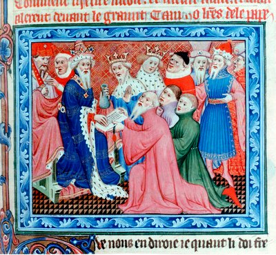 Marco Polo, viaggiatore e mercante veneziano che incontra Kublai Khan, XIII secolo da Unbekannt