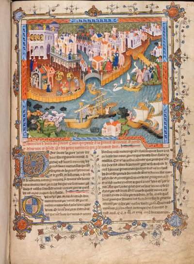 Partenza di Marco Polo da Venezia nel 1271 da I viaggi di Marco Polo, ca 1400 da Unbekannt