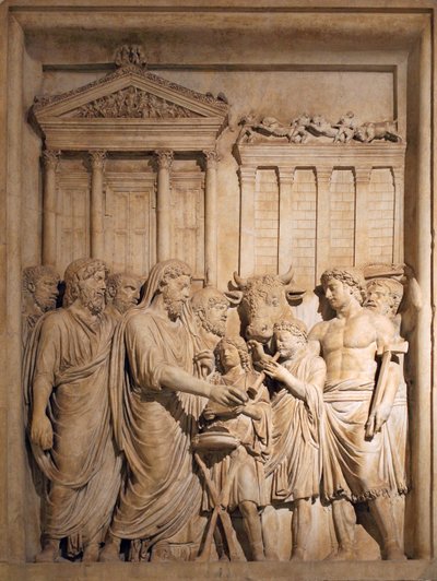 Marco Aurelio e membri della famiglia imperiale offrono sacrifici in segno di gratitudine per il successo contro le tribù germaniche, ca 176-182 da Unbekannt