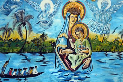 Santuario mariano Nostra Signora del Lago, Togo. Nostra Signora del Lago, Togo. Dipinto murale. Togo da Unbekannt