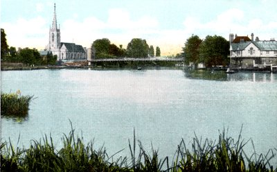 Ponte e chiesa di Marlow, Buckinghamshire, XX secolo da Unbekannt