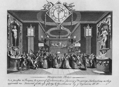 Biglietto per il ballo in maschera, 1727, 1827 da Unbekannt