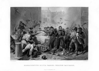 Milizia del Massachusetts che attraversa Baltimora, 1861 da Unbekannt