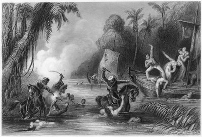 Massacro nelle barche al largo di Cawnpore, 1857, c1860 da Unbekannt