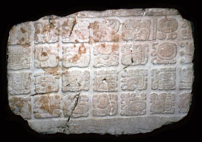 Geroglifici maya su parte di un architrave di porta da Unbekannt