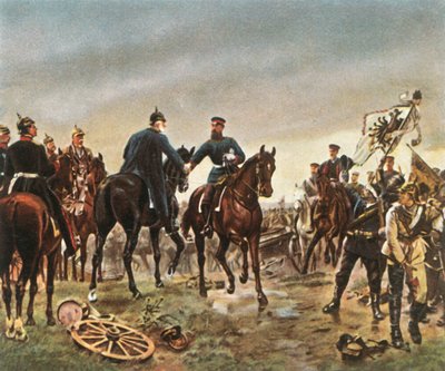 Incontro tra il re Guglielmo I e il principe ereditario Federico Guglielmo a...Königgrätz, 3 luglio 1866, 1936 da Unbekannt