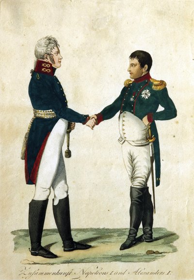 Incontro di Napoleone e Alessandro I, 1808 da Unbekannt