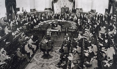 Riunione della SDN o della Lega delle Nazioni il 10/06/1929 nel Palazzo del Senato a Madrid, Spagna da Unbekannt