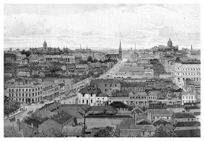 Melbourne guardando a est, Victoria, Australia, 1886 da Unbekannt
