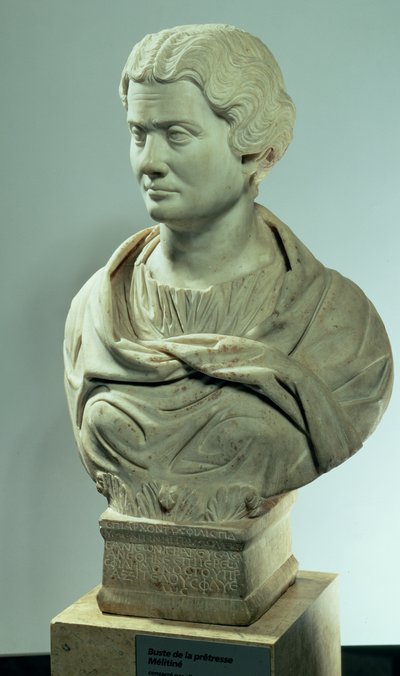 Melitene, sacerdotessa della Madre degli Dei, busto in marmo romano, consacrato nel 162 d.C. da Unbekannt