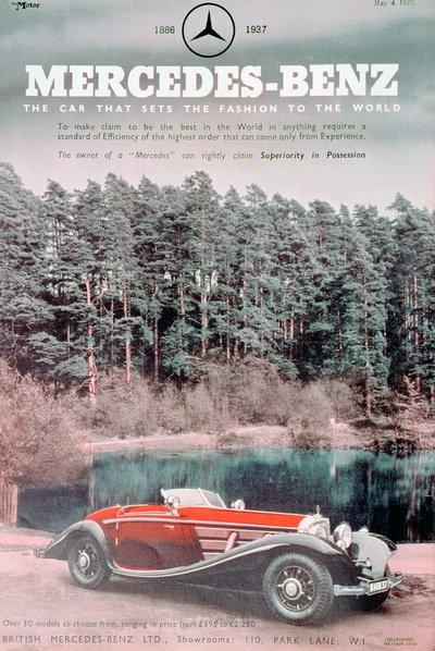 Pubblicità auto Mercedes-Benz, 1937 da Unbekannt