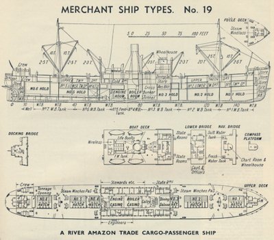 Tipi di navi mercantili. N. 19 - Una nave da carico-passeggeri del commercio del Rio delle Amazzoni da Unbekannt