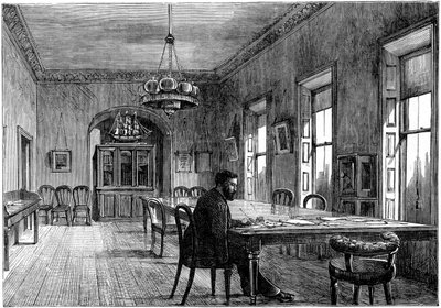 Michael Davitt nella sala del comitato della Land League, Upper Sackville Street, Dublino, 1891 da Unbekannt