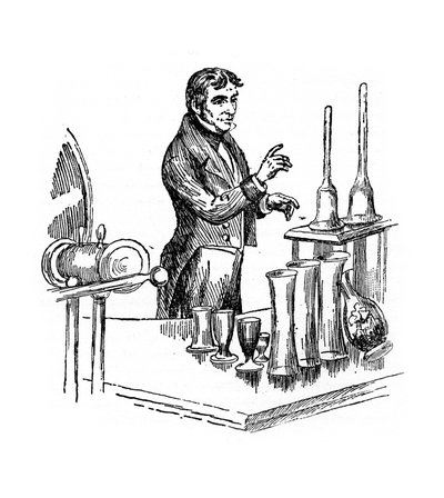 Michael Faraday che tiene una lezione alla Royal Institution, Londra, 1835, XX secolo da Unbekannt