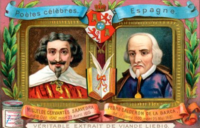 Miguel de Cervantes Saavedra e Pedro Calderon De La Barca, c1900 da Unbekannt