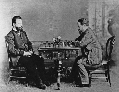 Mikhail Chigorin 1850-1908 e William Steinitz 1836-1900 a L